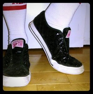 Black sequined one star Converse